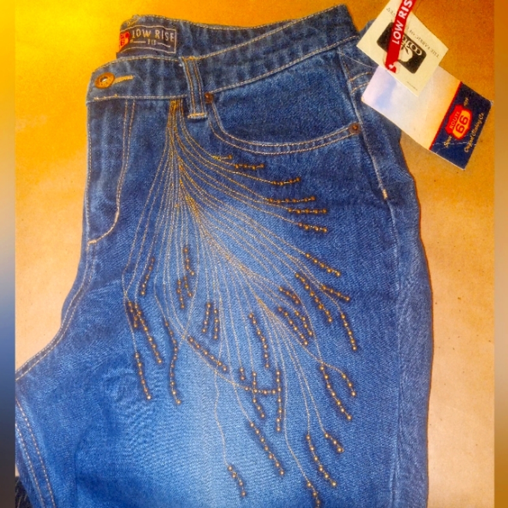 Route 66 Beaded Denim.  Size 19. NWT.